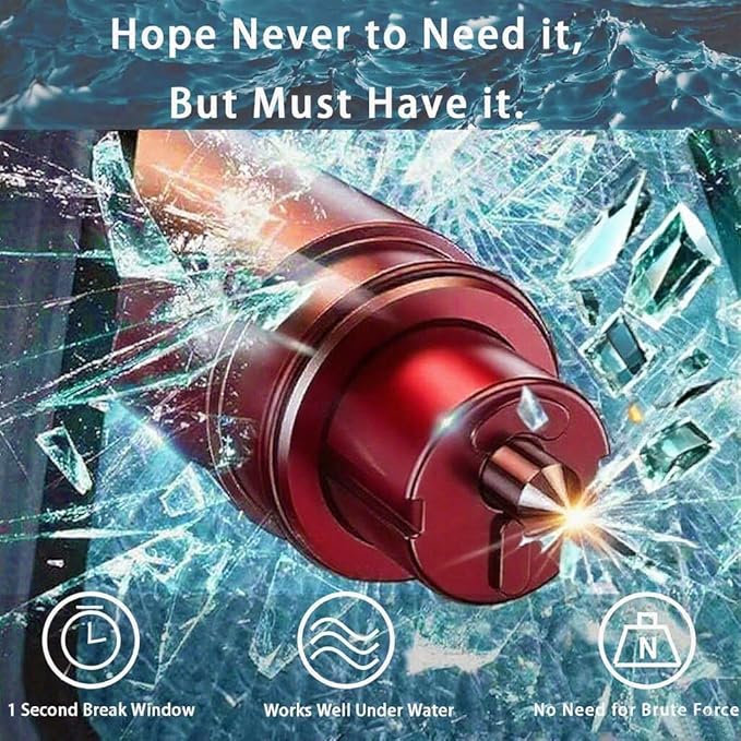 2 Pack Upgraded Safe Hammer,Underwater Glass Breaker,Emergency Window Breaker & Seatbelt Cutter,Car Window Breaker Tool,Glass