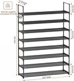 Shoe Rack, 8 Tier Tall Shoe Rack for Entryway, Shoe Orhanizer for Closet, Shoe Shelf, Shoe Stand for Front Door Entrance, Clo