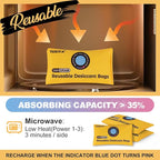 12 Pack(200g Each) Rechargeable Silica Gel Desiccant Packets,Color Indicating Desiccant Packs for Storage,Moisture Absorbers 