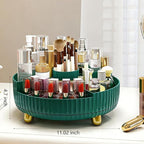 Anyoifax Makeup Perfume Organizer Tray with Divider 360 Degree Rotating Lazy Susan Skincare Lotion Organizer Spinning Cosmeti