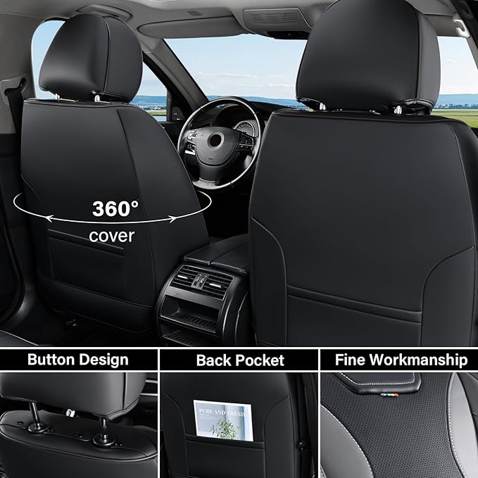 Coverado Car Seat Covers, Front Covers for Cars, Car Seat Cover Front Seats, Automotive Seat Cover, Waterproof, Leather Car S