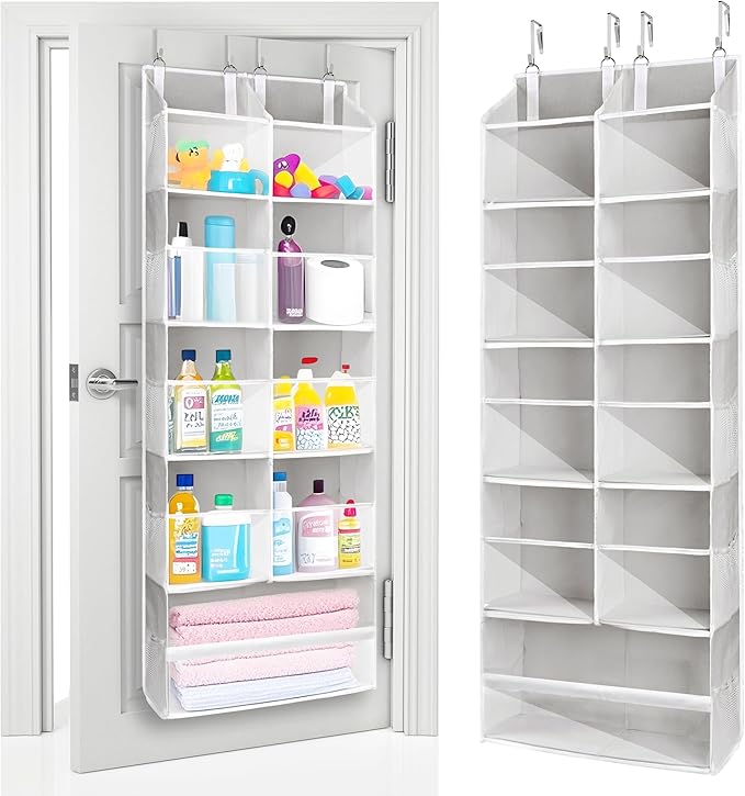 ULG Over the Door Organizer, 5-Tier Extra Large Hanging Storage with 10 Mesh Pockets, 100 lbs Capacity, Heavy Duty Door Organ