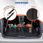 Car Trunk Organizer with Lid & Removable Leakproof Cooler Bag,Foldable Cover,Large Trunk Organizers,Multi-Compartment Collap