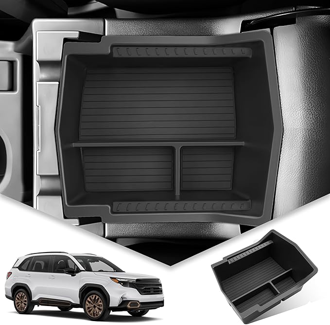 BIBIBO 2025 2026 Forester Center Console Organizer for 2025+ Subaru Forester Premium/Sport/Limited/Touring Console Tray 2025 Subaru Forester Insert Glove Pallet Organizer 2025+ Forester Armrest Tray