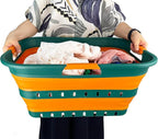 SAMMART 42L (11 gallon) Collapsible Plastic Laundry Basket - Foldable Pop Up Storage Container/Organizer - Space Saving Hampe