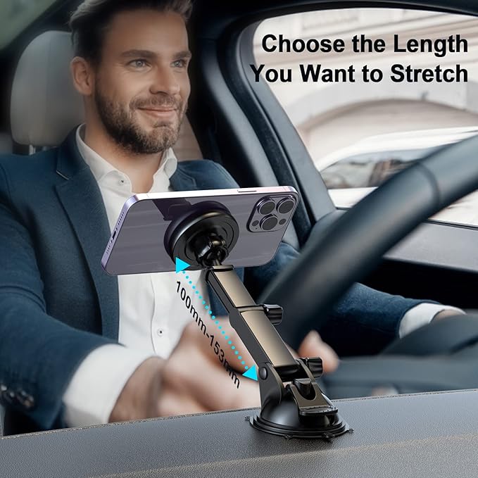 for MagSafe Car Mount Charger, Fast Charging 15W Wireless Magnetic Phone Holder [N55 Strong Magnets] Work for iPhone 17 16 15 14 Plus/Pro Max for Dashboard/Vent/Windshield Gary