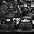 CAR PASS Nappa Leather Car Seat Covers Full Set, Luxury Seat Protector for Cars, Waterproof Anti-Slip Seat Cushion Armrest Co