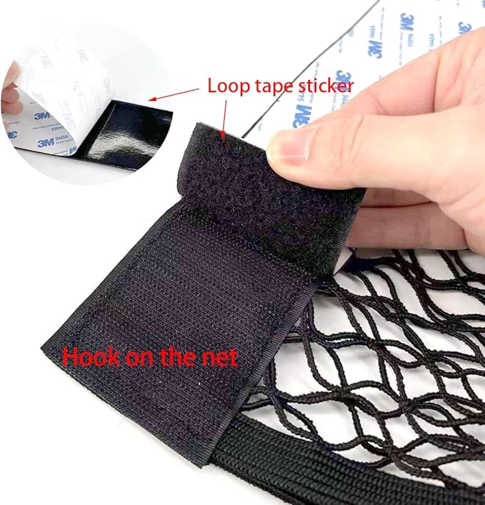 Universal Mesh Cargo Net Storage Net Wall Sticker Organizer Pouch Bag Storage Mesh Net for Car Trunk Storage Add On Organizers for Car Truck (15" x 9.5"(2 Packs, W/Loop))