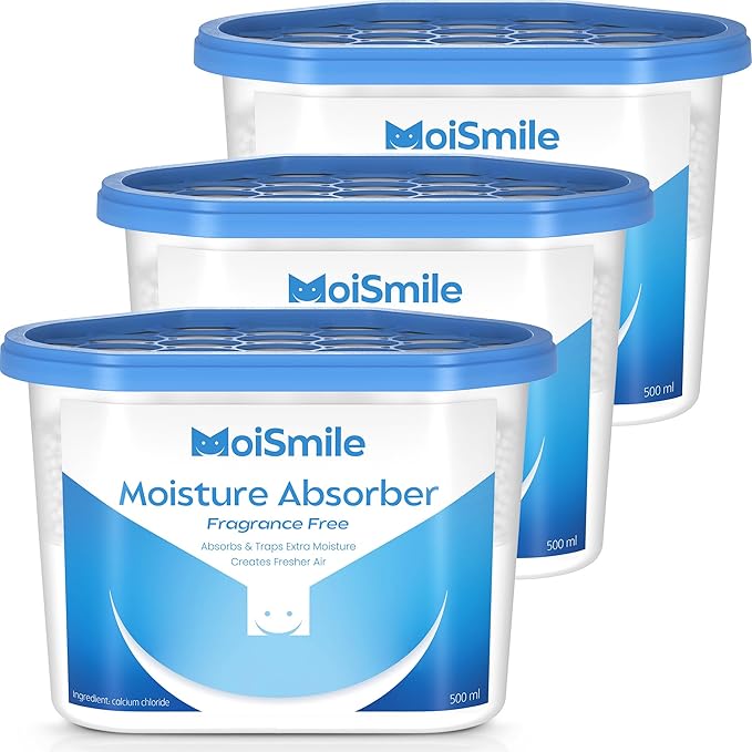 Moisture Absorbers, Efficient Humidity Absorber & Odor Eliminator Boxes, Refillable Car Dehumidifier for Closet, Bathroom,
