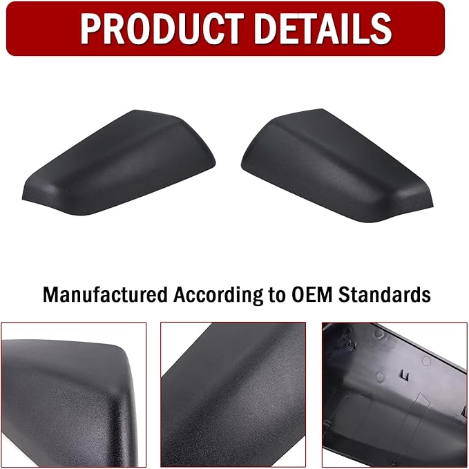 Left Driver Side & Right Passenger Side Exterior Mirror Cap Cover Rearview Mirror Cover Trim Fit for 2018-2023 Chevrolet Equinox/GMC Terrain Replaces 23406417 23406416 (Textured Black)