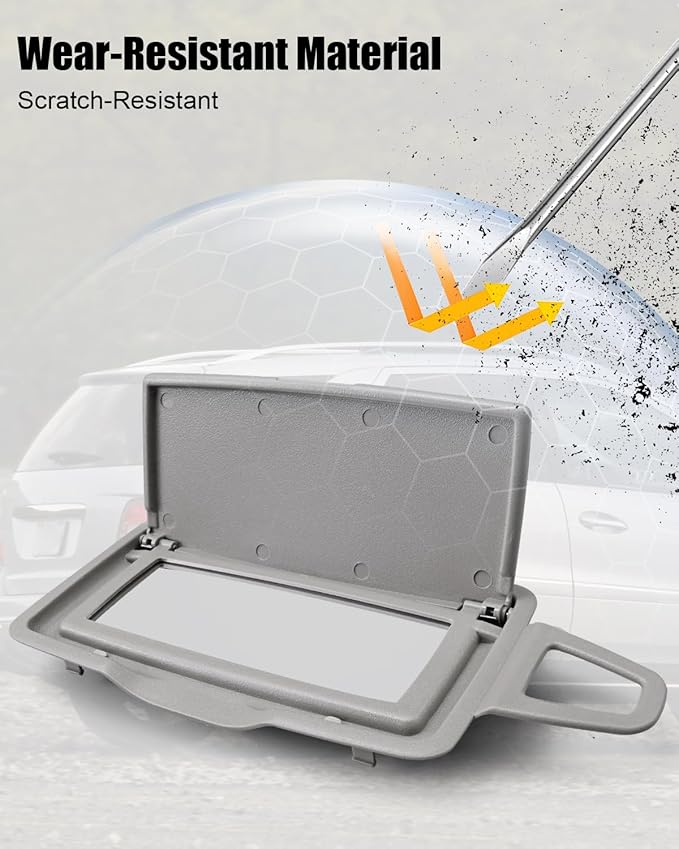 Sun Visor Vanity Mirror Cover Fit for Mercedes-Benz GLE GLC C E S Class 2012-2020 Replace A1668100110 A1668100210 A2058107104, Left Front Makeup Mirror Cap, Grey