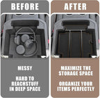 Muslogy for 2021-2025 2026 Sliding Console Yukon Tahoe Suburban Center Organizer Armrest Storage Tray Compatible with GMC Yukon Chevy Tahoe Suburban Fit for Power Sliding Console (Brown)