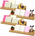 Pinkunn 4 Pcs Nursery Book Shelves 23.6 Inch Rattan Scalloped Floating Bookshelves Wicker Boho Book Shelf for Wall Mounted De