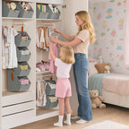 Homsorout Hanging Closet Organizer 4 Tier - Clothes Hanging Shelves, Space-Saving Closet System, Fabric Storage Bins Bedroom 