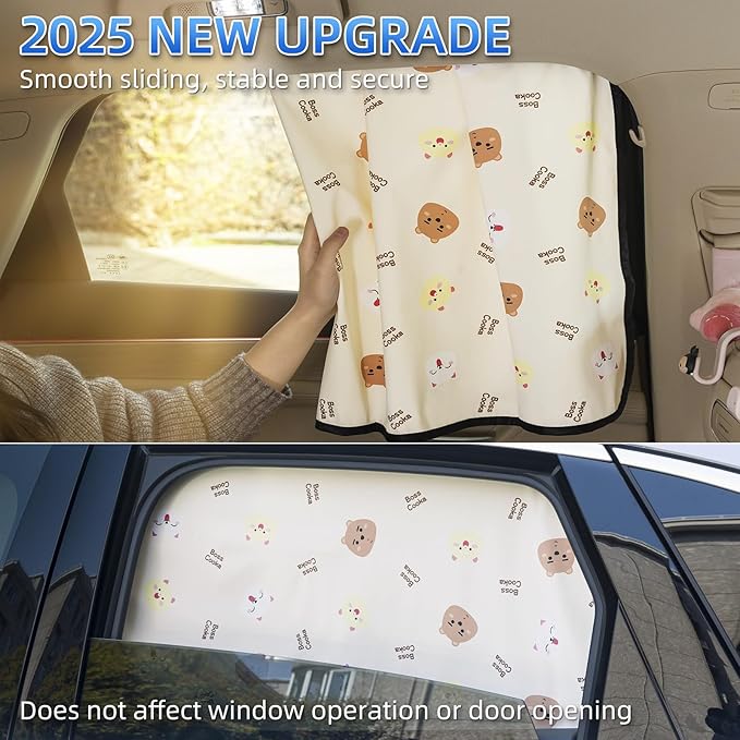 Aokway Car Window Shade (2Pack) – UV-Blocker Magnetic Side Window Sunshade for Driver and Passenger | 99% UV Protection for Sedan/SUV | Roll Windows Down, Enhance Privacy & Comfort While Driving