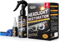 Car Headlight Restoration Kit, No Power Tools Required, Restoring to Like-New Condition, Covers 2-3 Vehicle Headlight Treatme