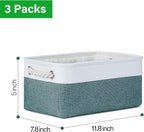 Bidtakay Small Storage Baskets for Shelves 3 Pack Fabric Storage Bins for Organizing Linen Collapsible Organizer for Closet-D