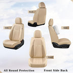 Coverado Front and Back Seat Covers for Cars, Automotive Seat Covers for Trucks, Nappa Leather Car Seat Covers, 5 Seats Water