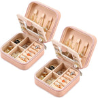 Neveika Jewelry Box with Mirror,Small Jewelry Organizer Box，Travel Jewelry Case for Women，Gift Jewelry Boxes for Female Girls