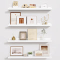 Fun Memories Picture Ledge Shelf - 24 Inches Floating Shelves Set of 4 - Floating Shelves with Lip for Storage - Wood Bookshe