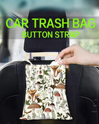 Car Garbage Can, Car Trash Bag, Car Garbage Bag, Hanging Car Trash Can for Car Accessories, Vehicle, Travelling, Camping, Cute Car Back Seat Organizer, Cute Boho Mushrooms