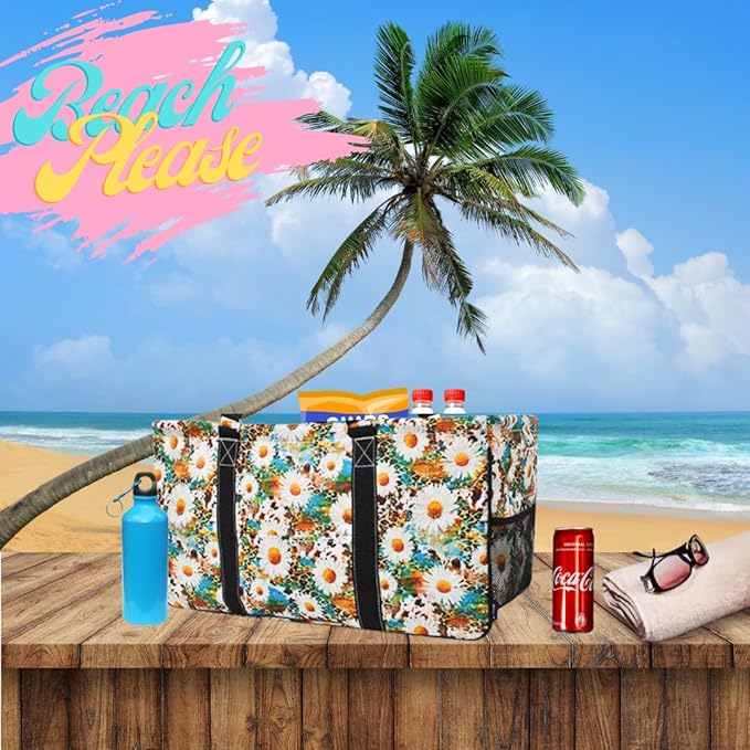 NGIL Extra Large Utility Tote Reusable Grocery Bag Oversized Collapsible for Groceries, Storage, Picnic, Beach (Silver Glitter- Silver)