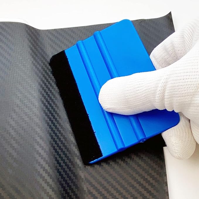 Umaki Automotive Vinyl Wraps Tools Tint Film Kit with 2 Pairs Vinyl Wrap Gloves, 4inch Felt Squeegee, Scraper, Edge Trimmer, Black Utility Vinyl Knife
