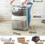 TAILI Vacuum Storage Bags 4 Pack, Jumbo Cube (31x40x15 Inch), Vacuum Seal Bags for Beddings, Comforters, Pillows, Clothes, Sp