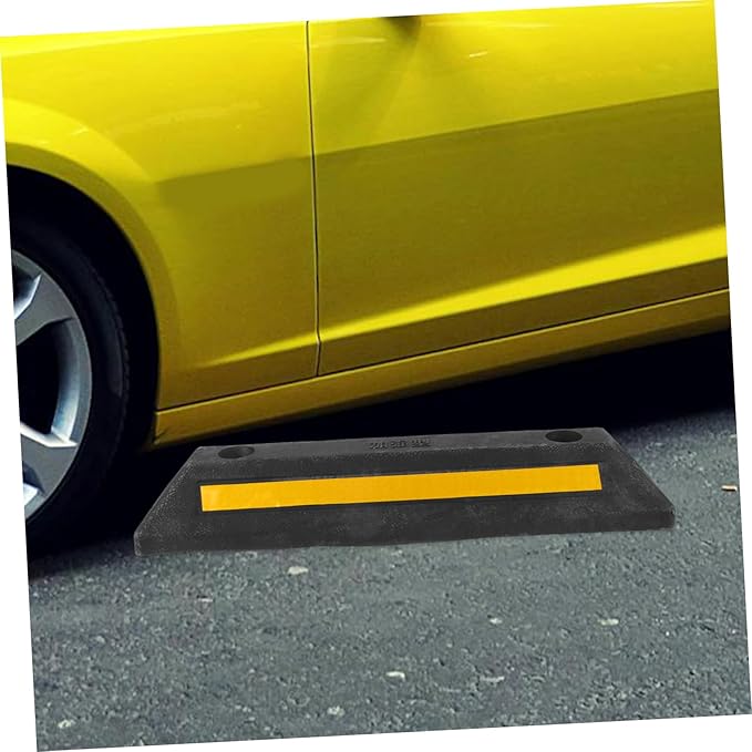 Parking Block Heavy Duty Car Stopper for Garage Compact Design Reflective Film for Enhanced Visibility Vehicle Parking Guide Easy to Install and