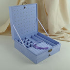Women Jewelry Box Lockable 3 Layers Large Jewelry Organizer Storage Case for Earrings Necklaces Rings Bracelets,Green Display