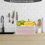 COMFY-HOMI 11.5"x7.5"x4.7" Storage Baskets for Organizing | Cotton Rope Woven Basket | Toy Storage Bin Box | Basket for Shelv