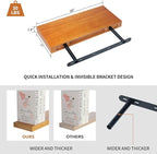 Floating Shelves for Wall 16 Inch Solid Real Wood Shelves Set of 2 Rustic Farmhouse Wall Mounted Wood Shelf for Bedroom Livin