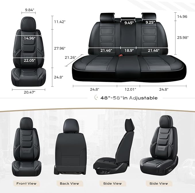 Coverado Car Seat Covers, Front Covers for Cars, Car Seat Cover Front Seats, Automotive Seat Cover, Waterproof, Leather Car S