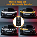 Flexible Car Hood Light Strip, 70 Inches Dynamic LED Daytime Running Lights, White and Amber Switchback Sequential Turn Signal Lights for Car, Truck, SUV