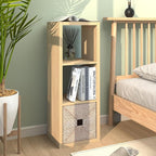 CTESNE【2026 Wooden Thick Frame 3 Cube Storage Organizer Shelf with Anti-Tipping Kits + Reversible Open Back Bookcase, Horizon