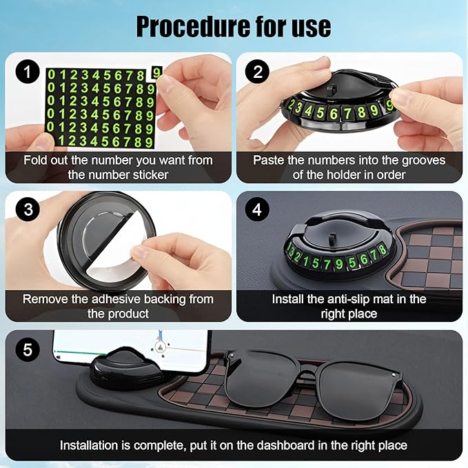 Non-Slip Car Dashboard Mat – Universal Silicone Phone Holder for iPhone & Android | Anti-Skid Sunglasses, Keys, Gadgets Organ