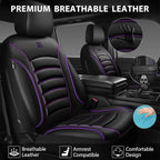CAR PASS 3D Foam PU Leather Car Seat Covers, Universal Seat Covers Front 2 for Trucks SUV Sedan Automotive Seat Covers Armres