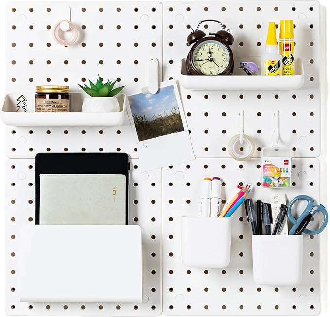 VUSIGN Peg Board Combination Kit, 22"x22" Pegboards and Accessories for Wall Organization with Two Installation Modes, Pegboa