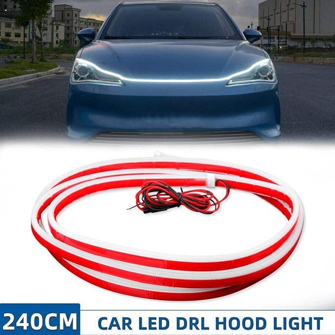 DREAMIZER 94" Inch Dynamic Scan Start Up Car LED Under Hood Light Strip Glow Daytime Running Light(White)