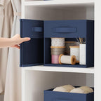 DIMJ Cube Bins, 12.2-Inch Storage Bins Cubes with Window, 6 Packs Collapsible Storage Bins with Handles, Closet Storage Baske
