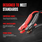 K KRIËGER Jumper Cables 100% Pure Copper, 30 Feet, 2 Gauge, 1000 Amp Custom-Made Alligator Clamps, Booster Battery Cables w/Permanent Installation Kit & Quick Connect Plugs - Carrying Bag Included