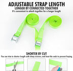 Cartman 1" x 12'Lashing Straps Cargo Tie-Down Strap Up to 600lbs, 6pk in Carry Bag, Green