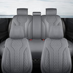 Leather Car Seat Covers Full Set, Breathable Faux Leather Seat Covers for Cars SUV Sedan Waterproof Grey