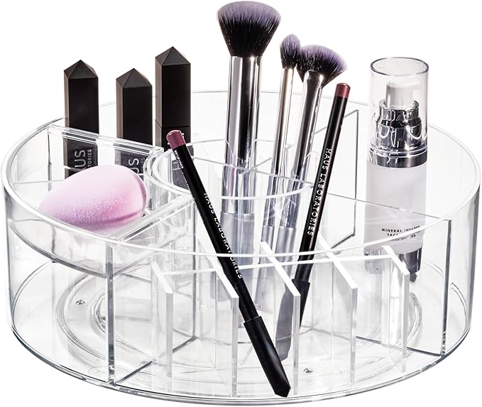 iDesign The Sarah Tanno Collection Lazy Susan Spinning Cosmetic Organizer, Clear 7.7" x 7.7"