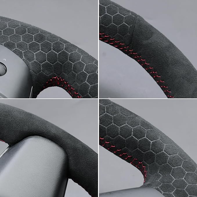 MEWANT Hand Stitched Steering Wheel Cover for Tesla Model 3 2017-2023 / Model Y 2020-2023 for Tesla Model 3/Y Accessories