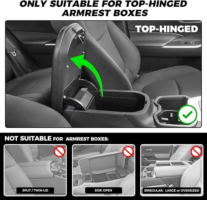 FREESOO Car Center Console Cover, Leather Armrest Cover for Car, Universal Middle Console Cushion with Storage Box, Cup Holder, Tissue Box & Phone Slot, Luxury Waterproof Interior Accessories, Beige