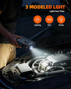 Car Battery Jump Starter with Air Compressor,8000mAh Battery Jump Box with Tire Inflator,Jump Booster with Smart Jumper Cables,LED Light Emergency Kits for Vehicles,Arrancador Ae Batería