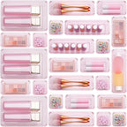 Kitchen Desk Drawer Organizers Storage for Office, Small Acrylic Vanity Trays Makeup Organizer for Drawer Bathroom Plastic Ma