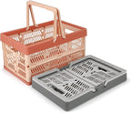 Domiella 2-Pack Foldable Storage Baskets, Collapsible PP Crates with Handles - 20L Capacity, Strong and Portable for Home Org