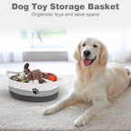 Optish Dog Toy Easter Basket, Toy Box and Bin for Dog Cat Storage, 13.5" X 11" X 5" Small Woven Rope Basket for Baby Storage,